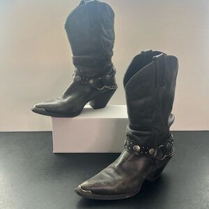 Durango RD3100 Women Dark Gray Leather Western Cowgirl Boots Size 6.5 M ***